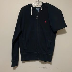 Polo Ralph Lauren zipper front hooded jacket for men, Size S, Black, Cotton